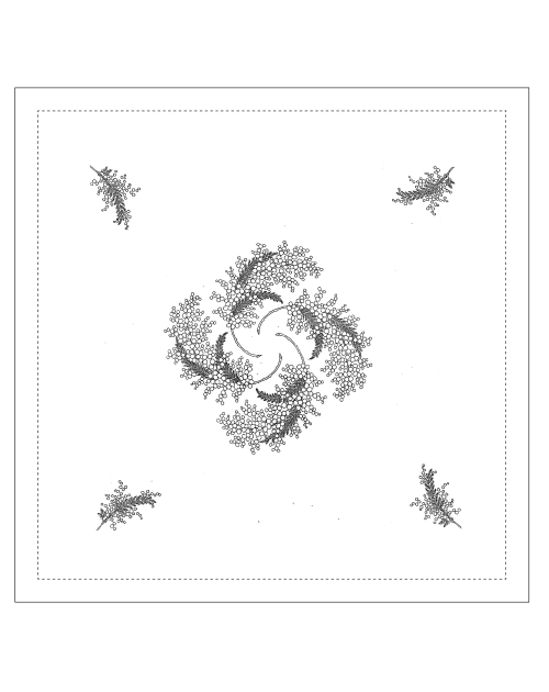 Nappe à thé à broder "Mimosa"
