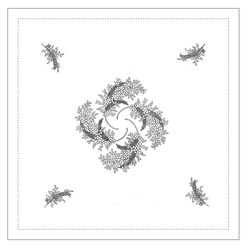 Nappe à thé à broder "Mimosa"