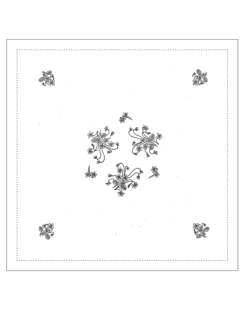 "Violettes" tea tablecloth pattern