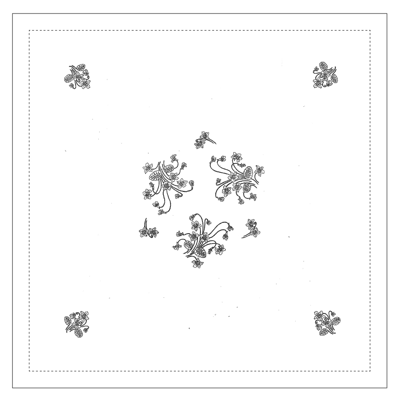 "Violettes" tea tablecloth pattern