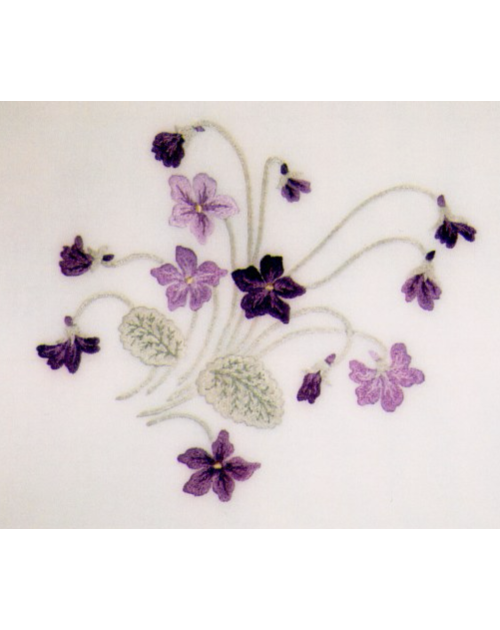 Nappe à thé à broder "Violettes"