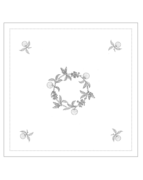 "Oranges" tea tablecloth pattern