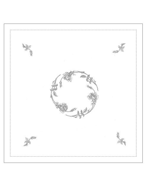 "Roses" tea tablecloth pattern