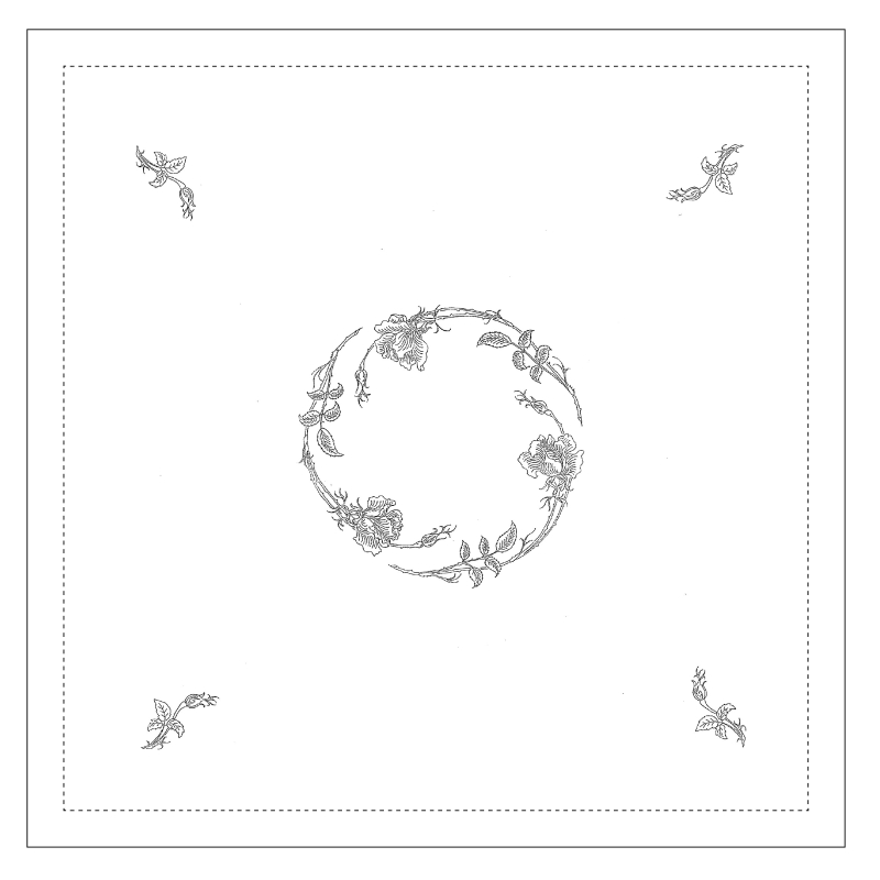 "Roses" tea tablecloth pattern
