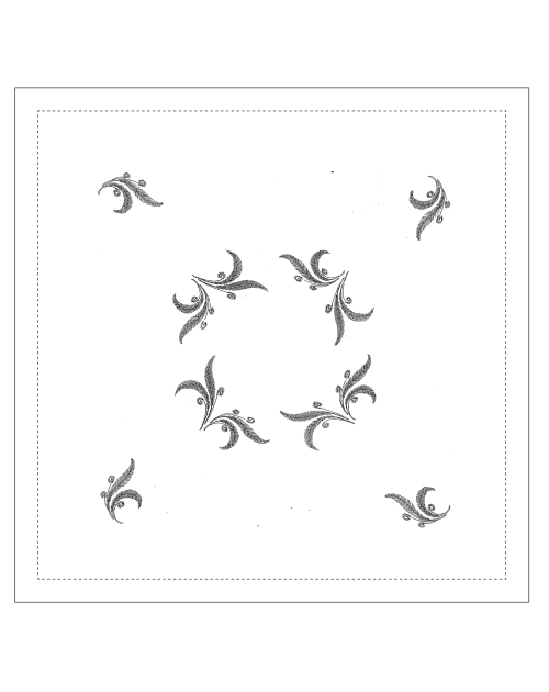 Nappe à thé à broder "Petites Fougères"