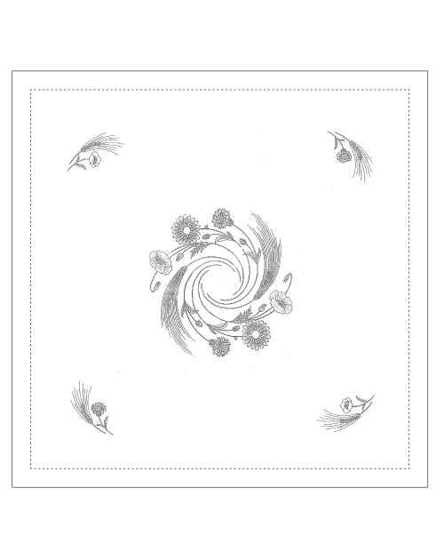 "Fleurs des champs" tea tablecloth pattern