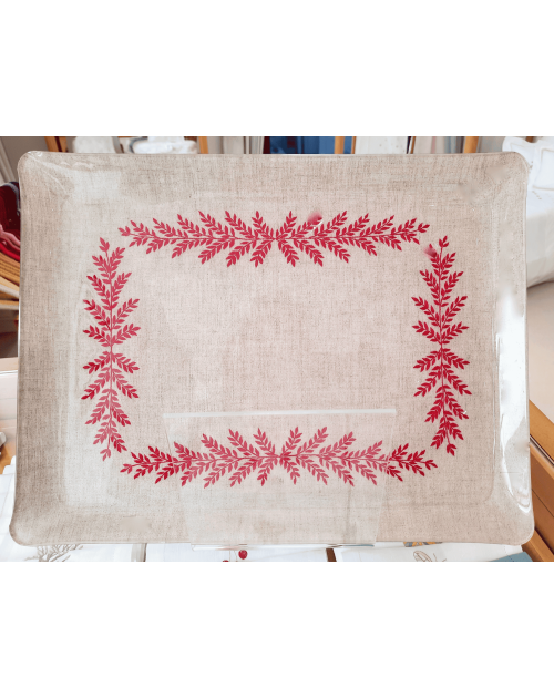 "Fougère Directoire" embroidered tray