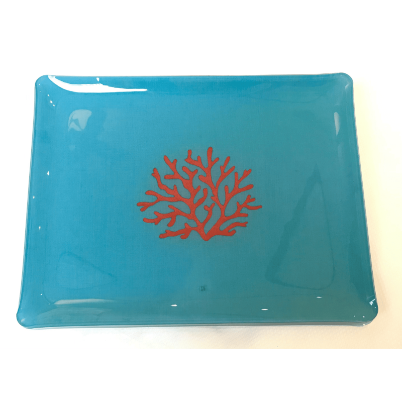 "Coraux" embroidered tray