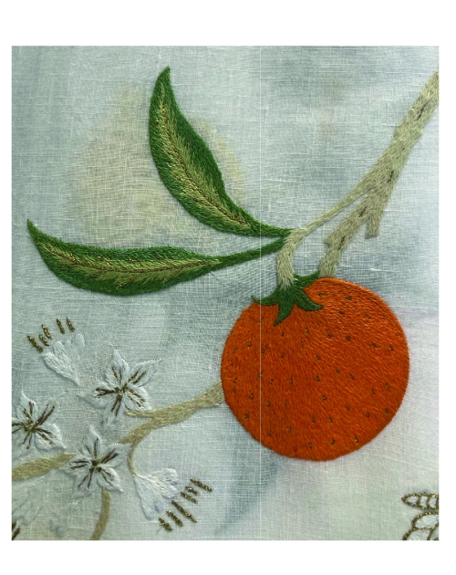 "Oranges" tea tablecloth pattern