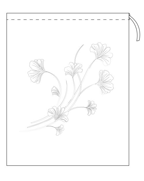 "Sous le vent" pattern pouch