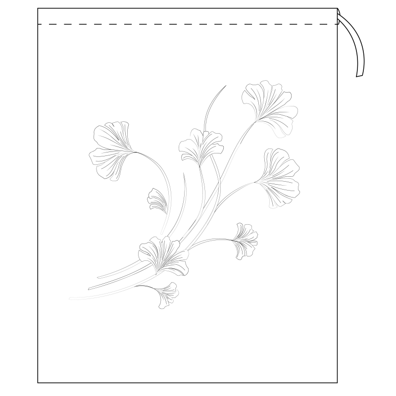 "Sous le vent" pattern pouch