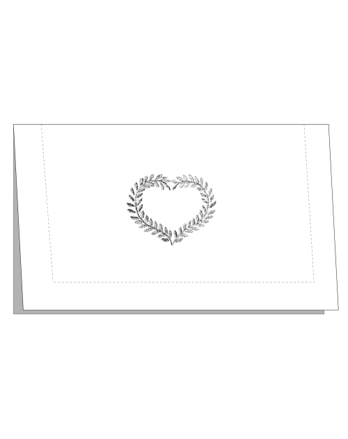 Pochette "Coeur de Fougère" à broder