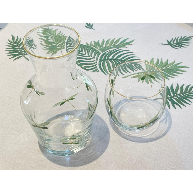 "Dragonfly" hand painted glass