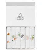 "Coquillages et Poissons" embroidered cocktail napkin