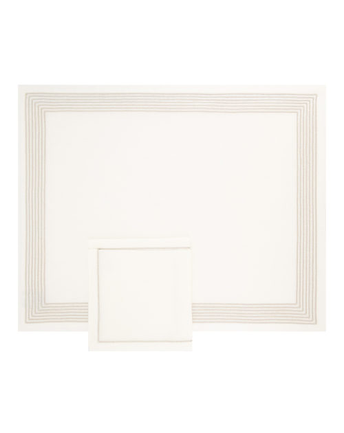 Set de table et serviette "Ambassade" version grise