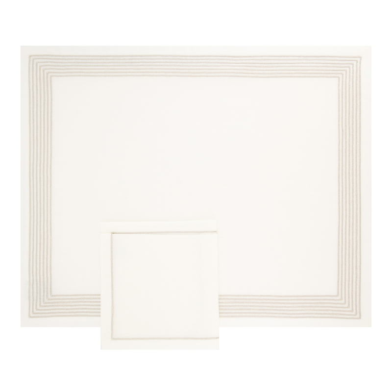Set de table et serviette "Ambassade" version grise