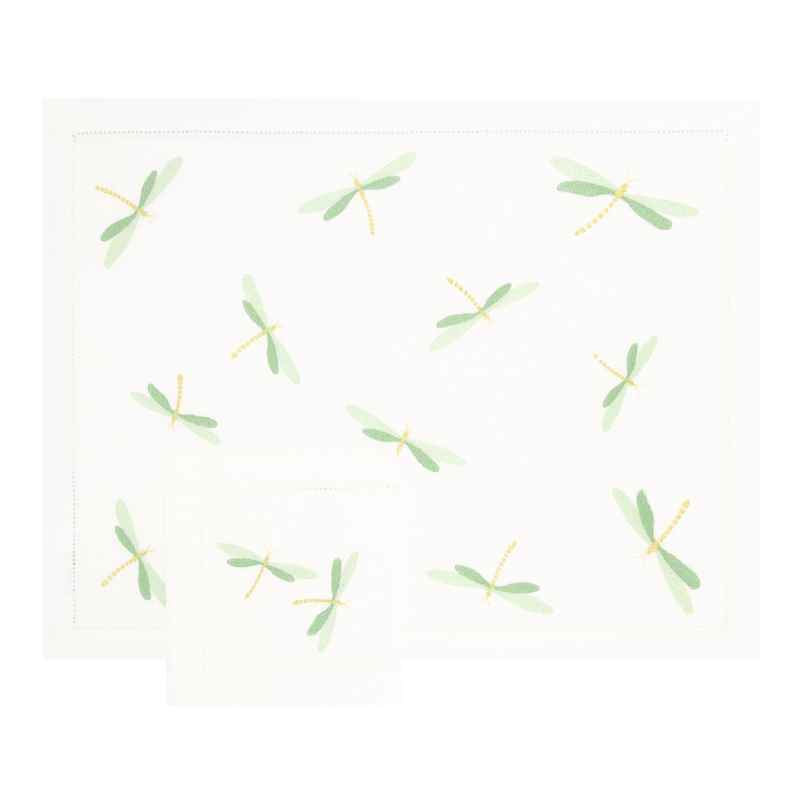Set de table et serviette "Libellules"
