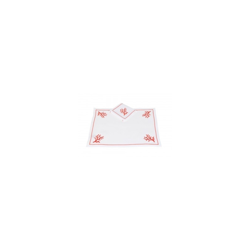 Set de table et serviette "Coraux"