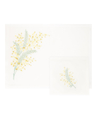 Set de table et serviette "Mimosa"- brodés main