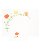 Set de table et serviette "Zinnias"  - brodés main