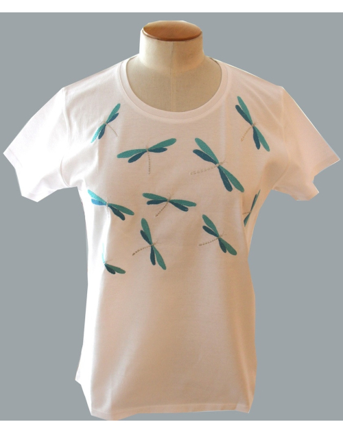 T-shirt classique brodé "Libellules" - Noël Paris