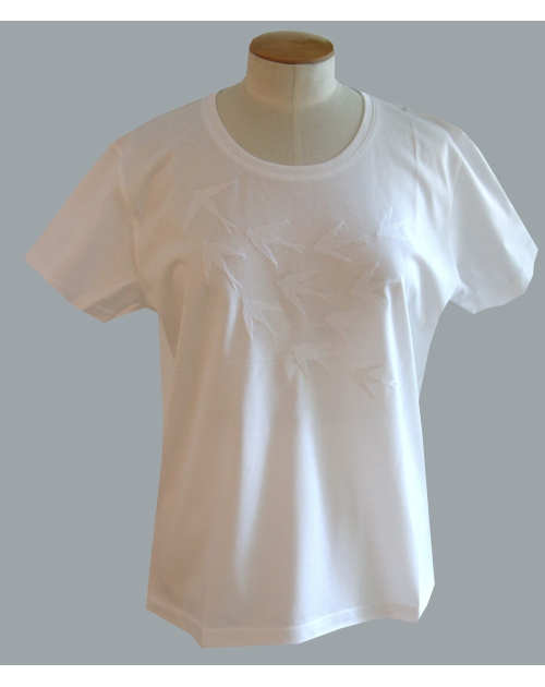 T-shirt classique brodé "Hirondelles" - Noël Paris